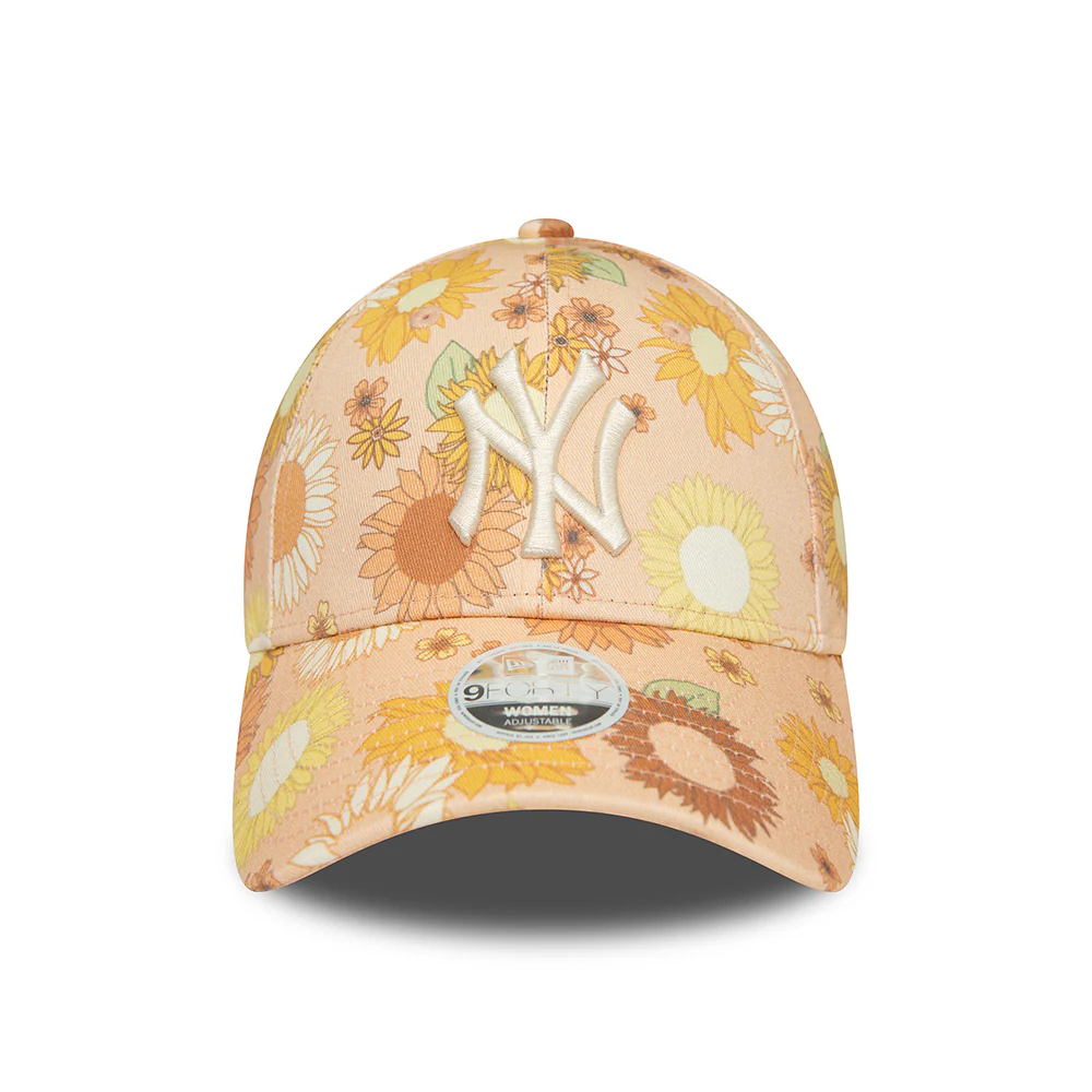 New Era Damen 9FORTY New York Yankees Baseball Cap - MLB Floral AOP - Pfirsich - Image 2