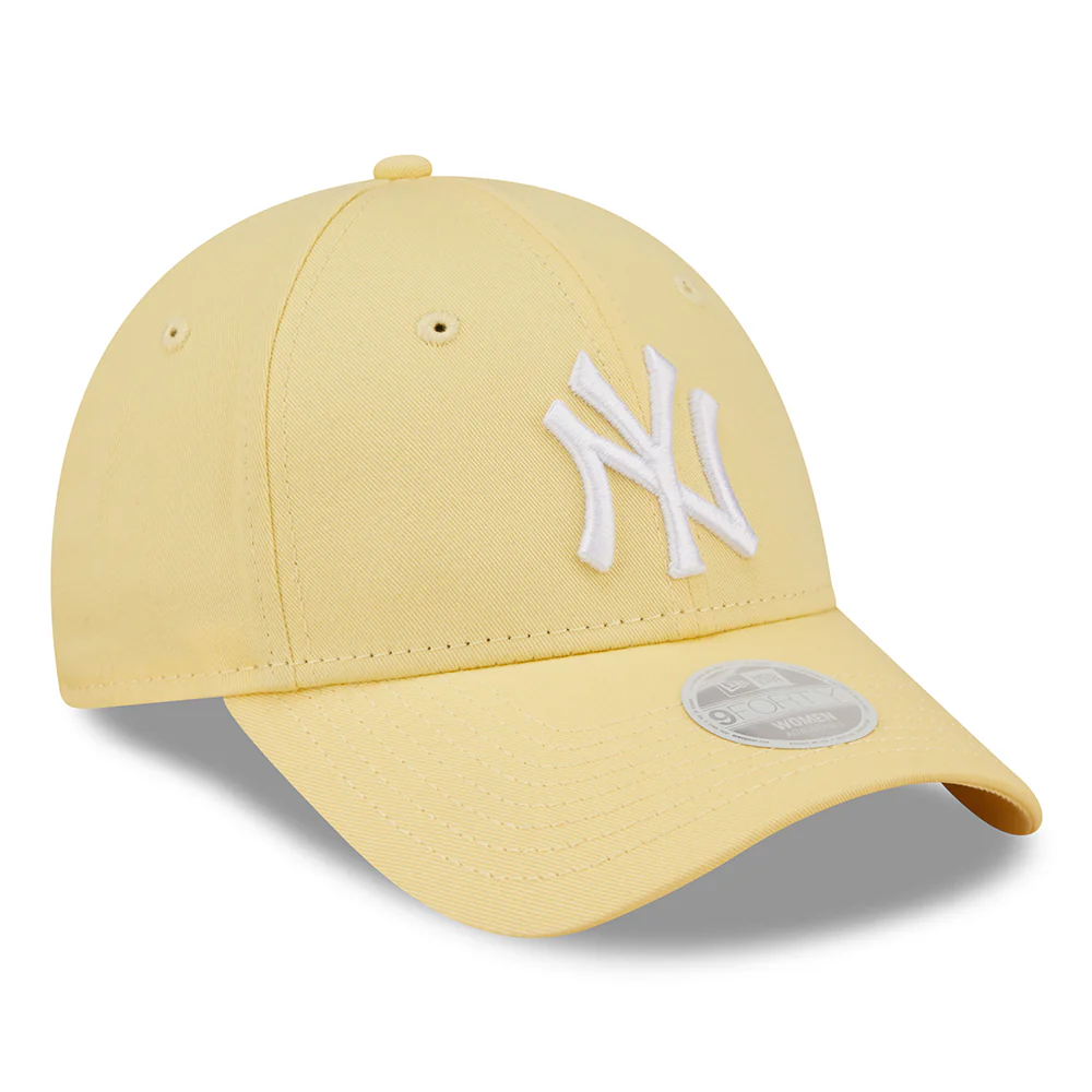 New Era Damen 9FORTY New York Yankees Baseball Cap - MLB League Essential - Hellgelb-Weiß - Image 3