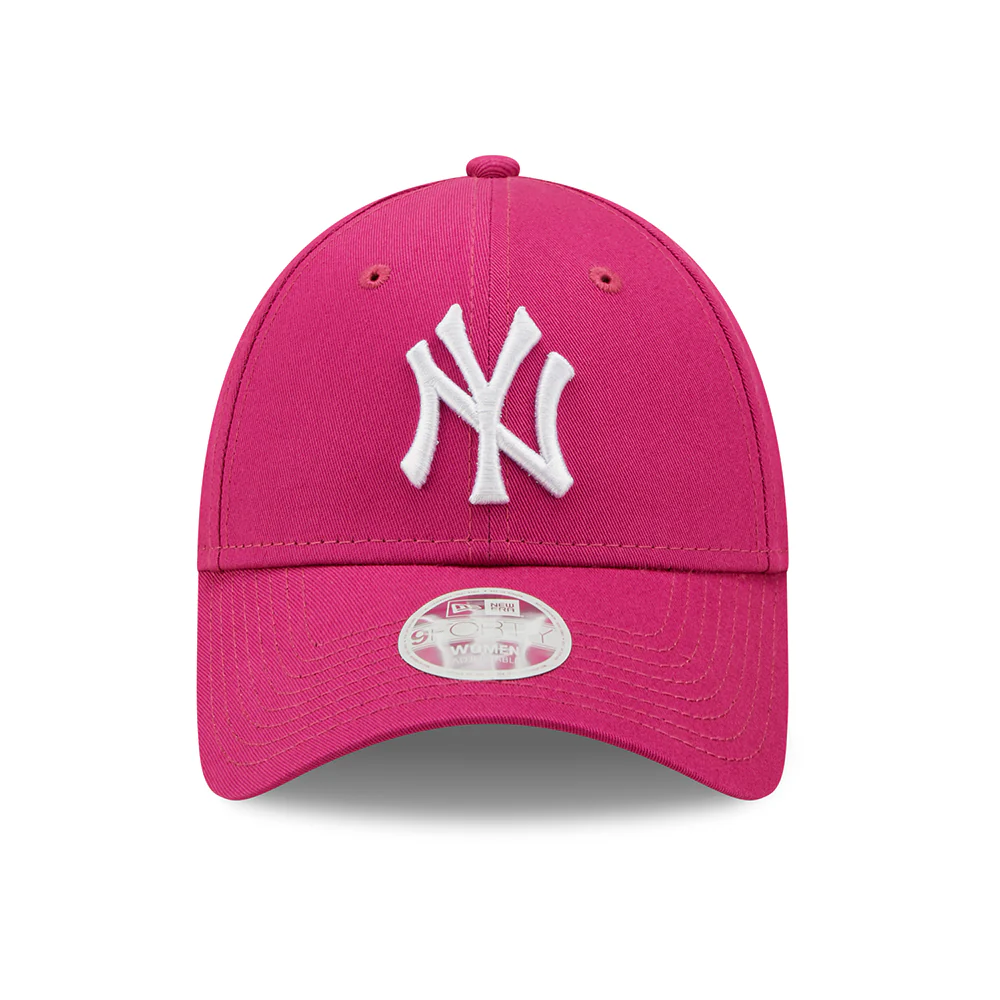 New Era Damen 9FORTY New York Yankees Baseball Cap - MLB League Essential - Pink-Weiß - Image 2