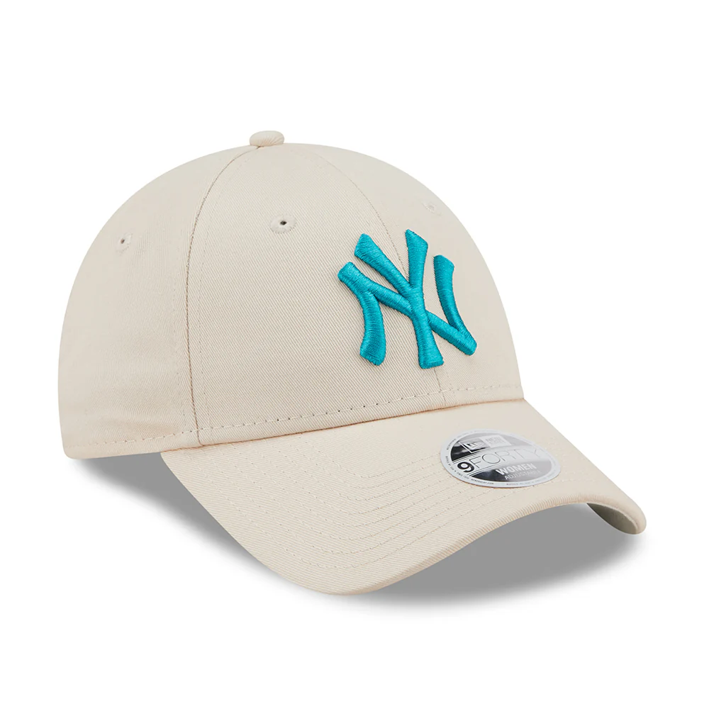 New Era Damen 9FORTY New York Yankees Baseball Cap - MLB League Essential - Steingrau-Türkis - Image 3