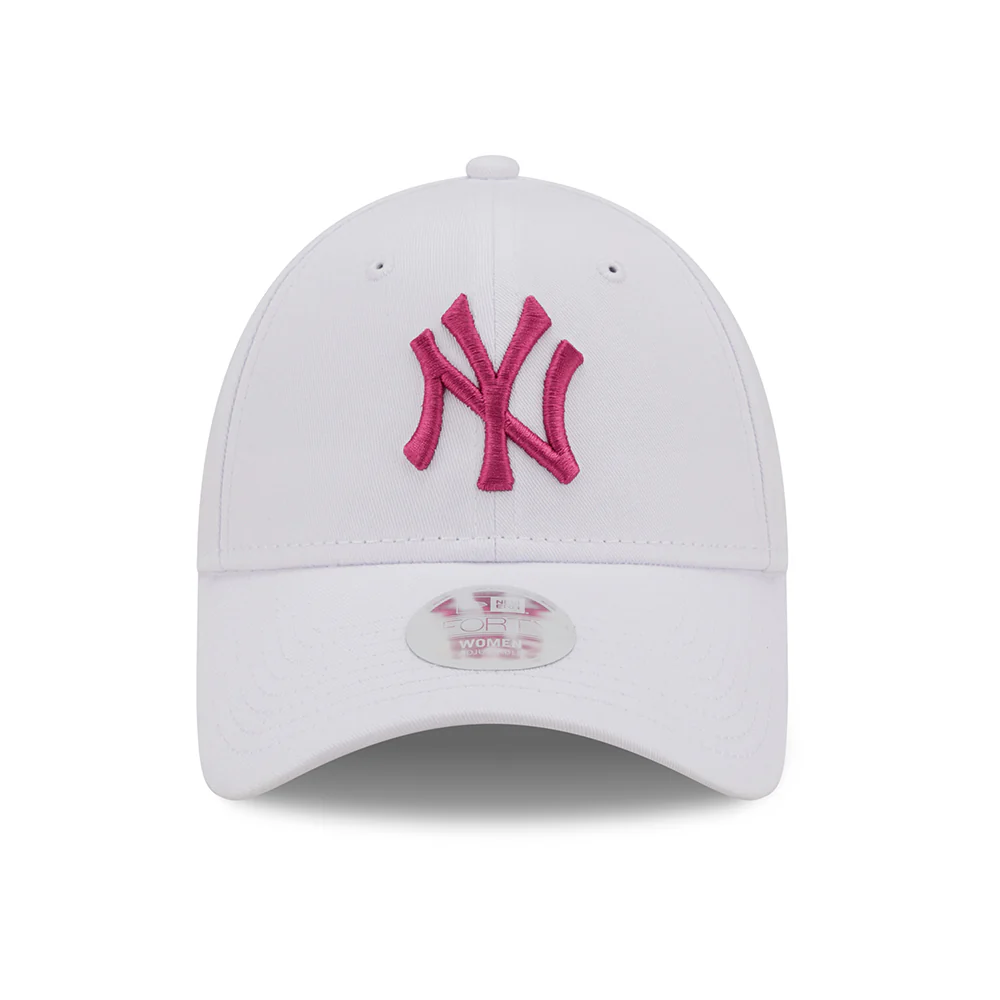 New Era Damen 9FORTY New York Yankees Baseball Cap - MLB League Essential - Weiß-Pink - Image 2