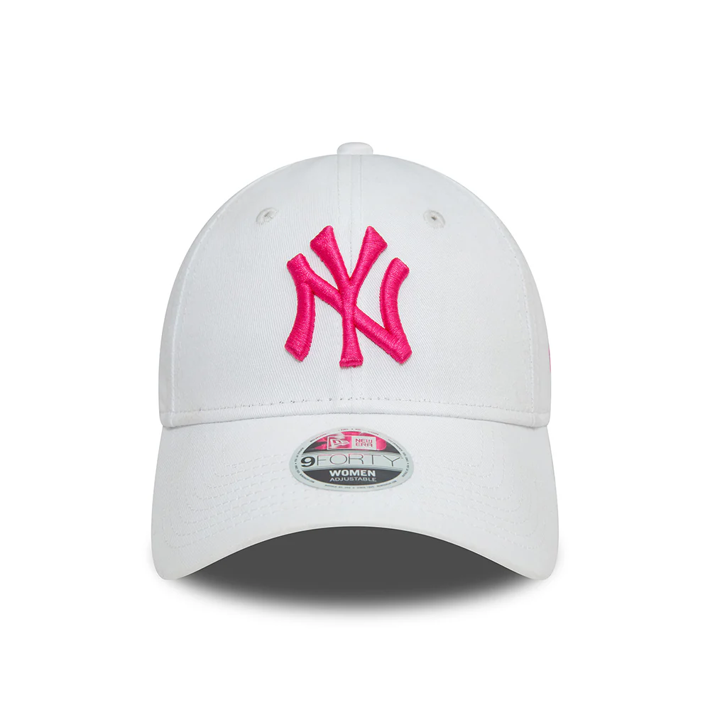 New Era Damen 9FORTY New York Yankees Baseball Cap - MLB League Essential - Weiß-Rosé - Image 2