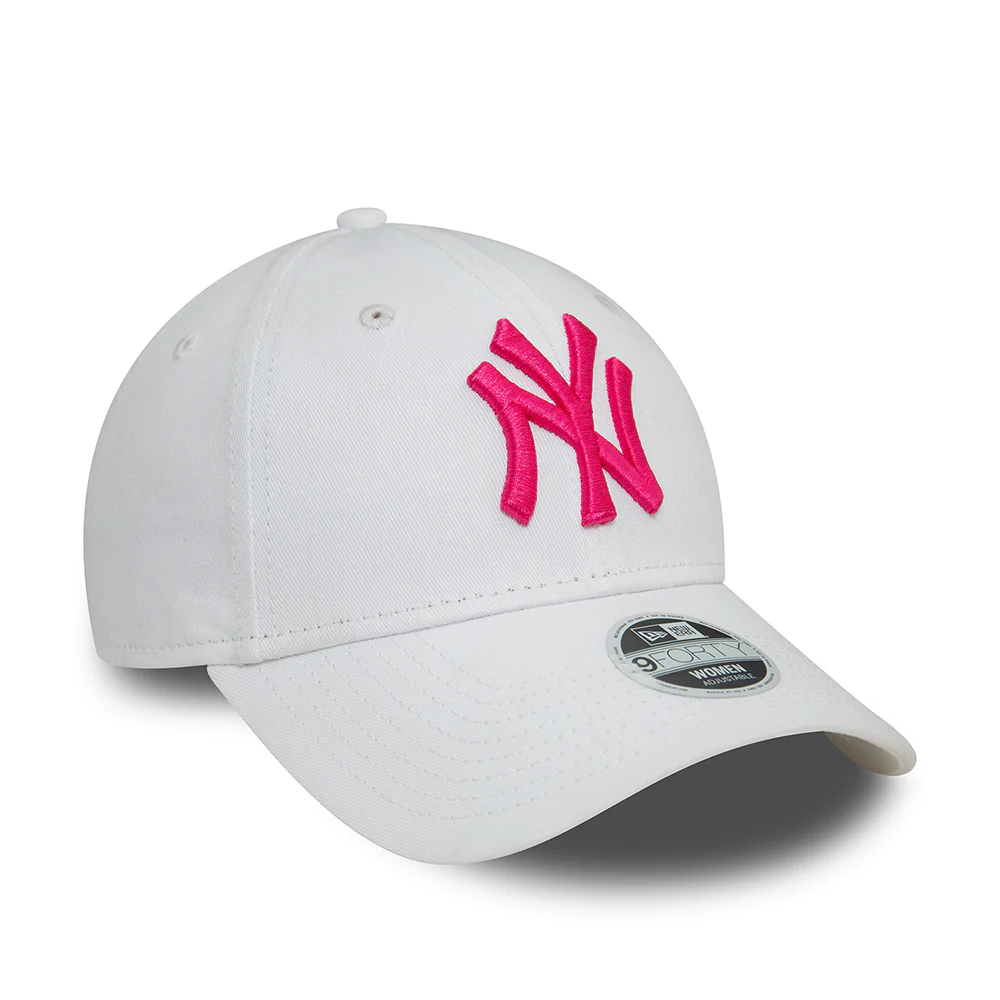 New Era Damen 9FORTY New York Yankees Baseball Cap - MLB League Essential - Weiß-Rosé - Image 3