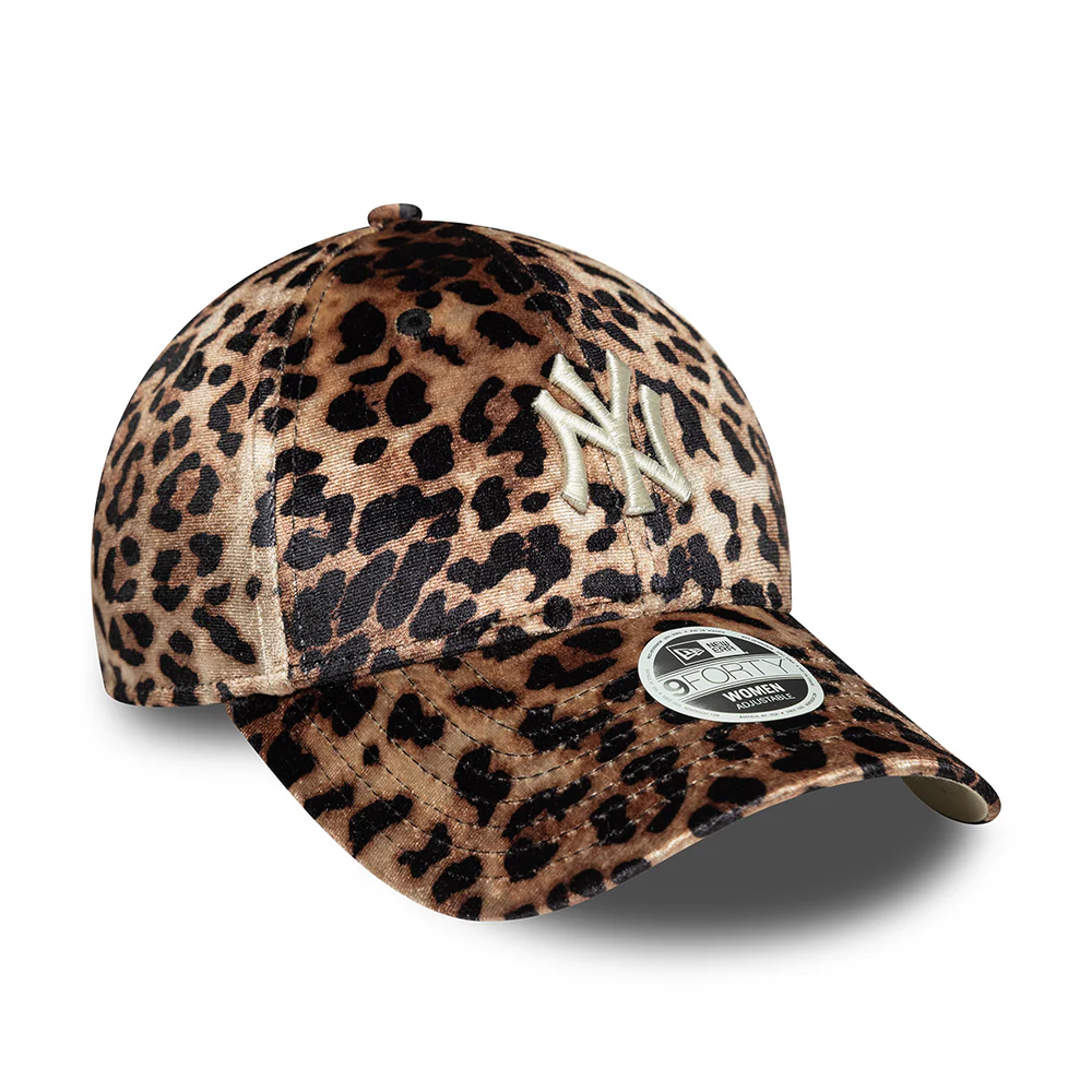 New Era Damen 9FORTY New York Yankees Baseball Cap - MLB Leopard Velour - Braun-Creme - Image 3