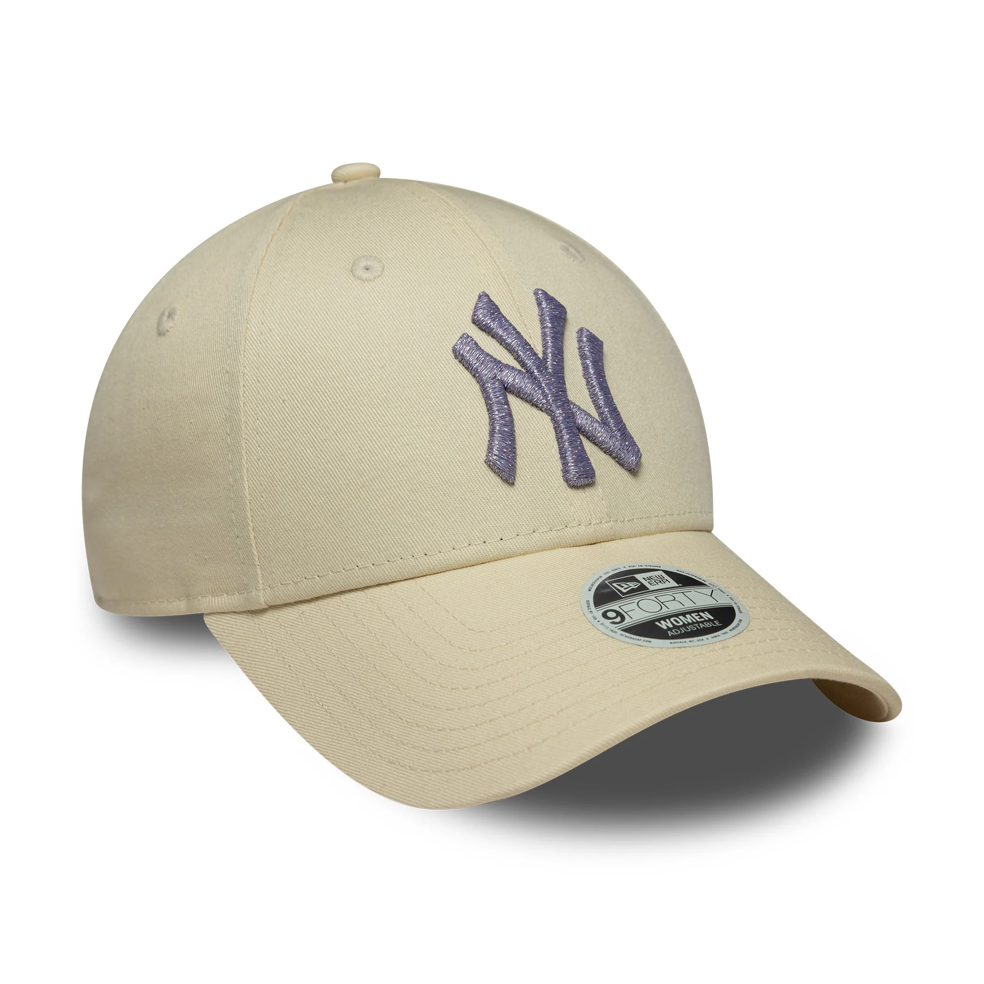 New Era Damen 9FORTY New York Yankees Baseball Cap - MLB Metallic Logo - Cremefarben-Lavendel - Image 3
