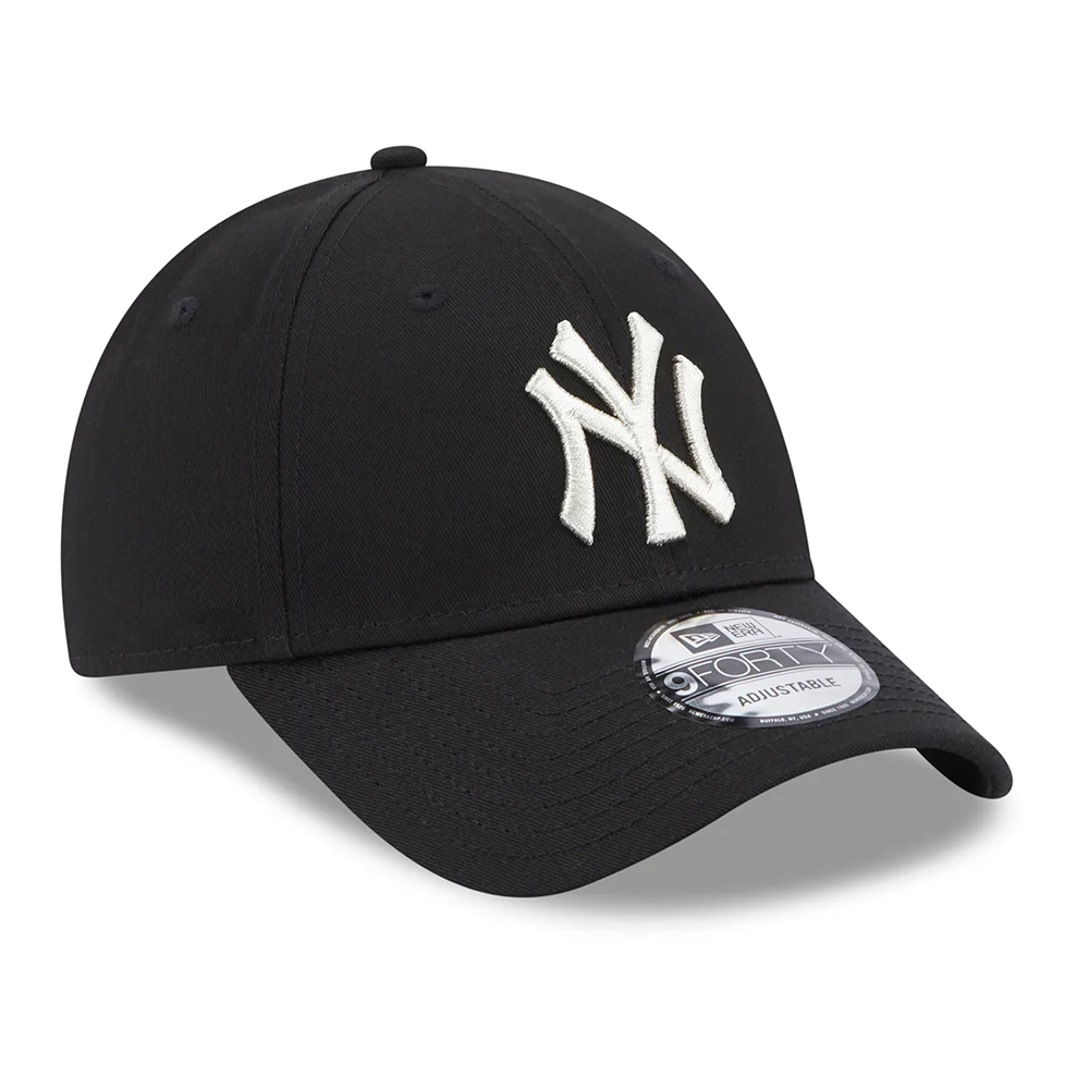New Era Damen 9FORTY New York Yankees Baseball Cap - MLB Metallic Logo - Schwarz-Silber - Image 3