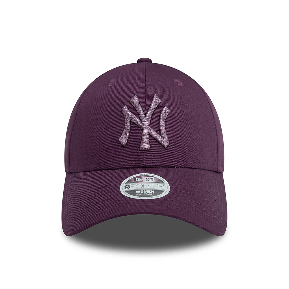 New Era Damen 9FORTY New York Yankees Baseball Cap - MLB Metallic - Zwetschge - Image 2
