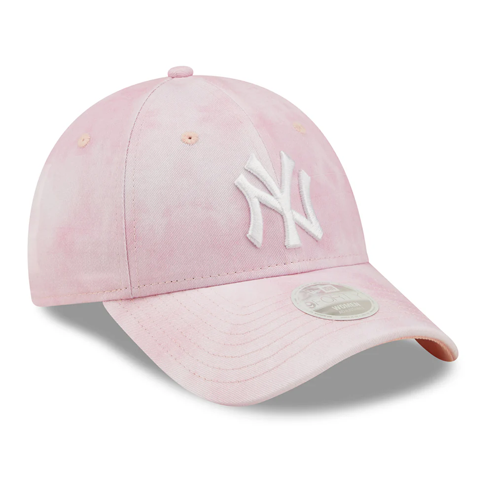 New Era Damen 9FORTY New York Yankees Baseball Cap - MLB Pastel Tie Dye - Pink-Weiß - Image 3