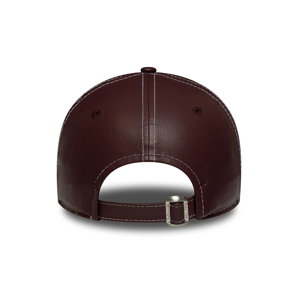 New Era Damen 9FORTY New York Yankees Baseball Cap - MLB Topstitch PU - Burgunderrot-Weiß - Image 4