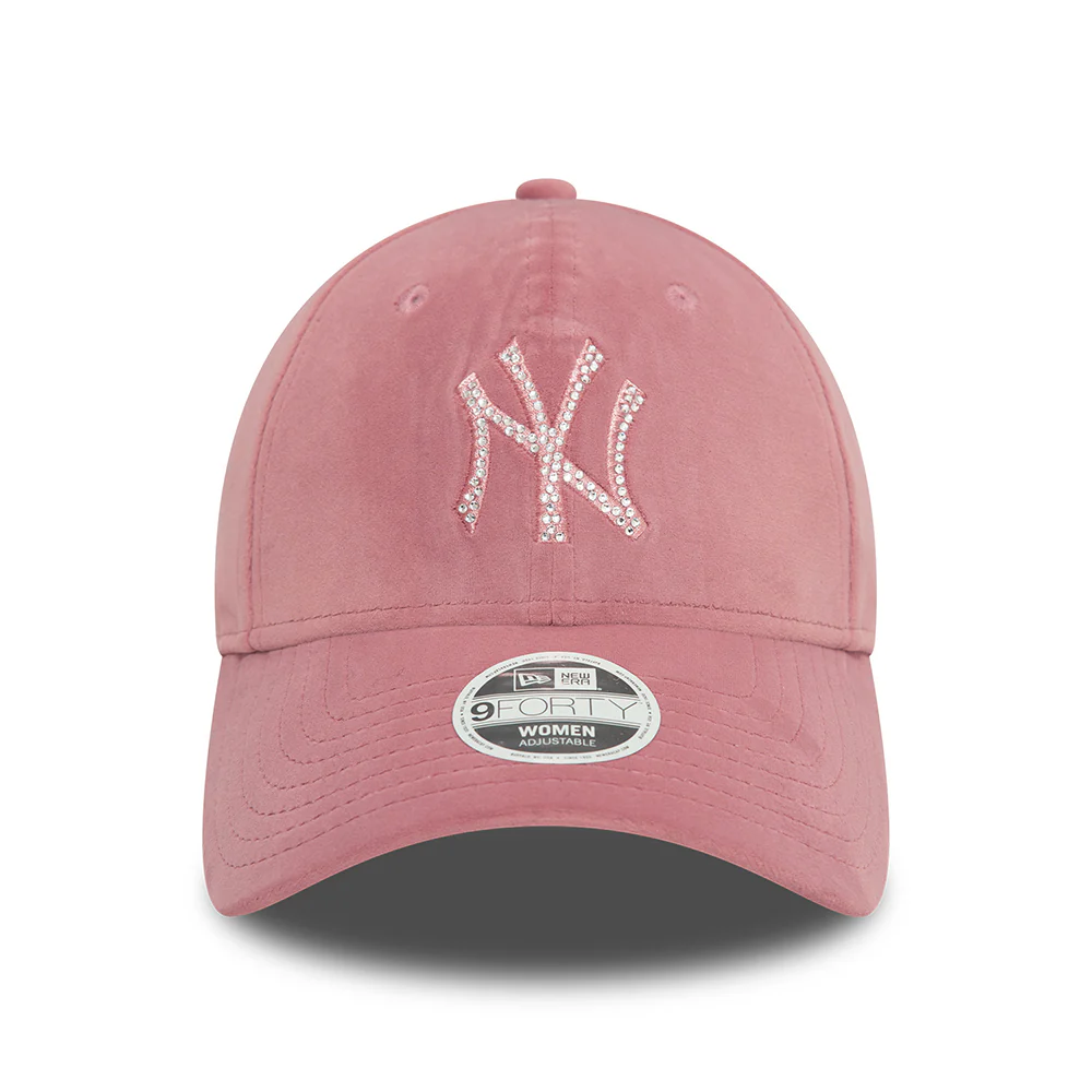 New Era Damen 9FORTY New York Yankees Baseball Cap - MLB Velour Diamante - Rosa - Image 2