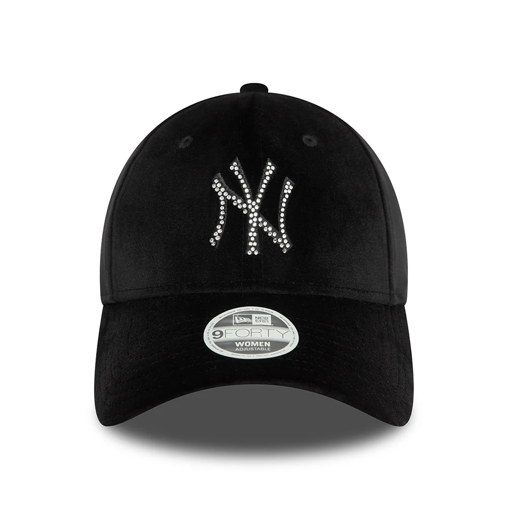 New Era Damen 9FORTY New York Yankees Baseball Cap - MLB Velour Diamante - Schwarz - Image 2