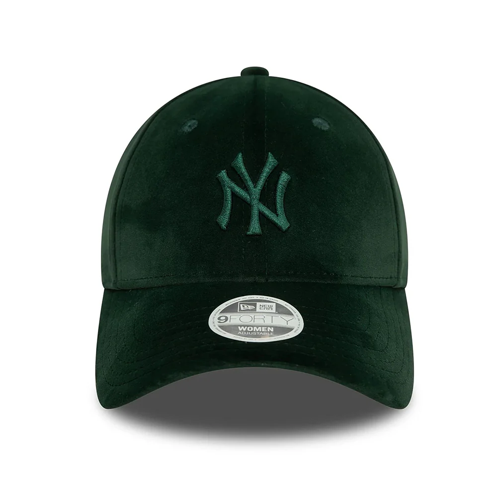 New Era Damen 9FORTY New York Yankees Baseball Cap - MLB Velour - Dunkelgrün - Image 2