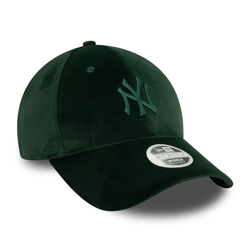 New Era Damen 9FORTY New York Yankees Baseball Cap - MLB Velour - Dunkelgrün - Image 3