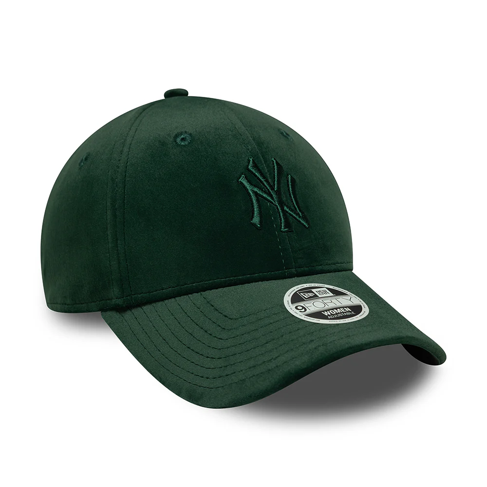 New Era Damen 9FORTY New York Yankees Baseball Cap - MLB Velour Midi - Dunkelgrün - Image 3