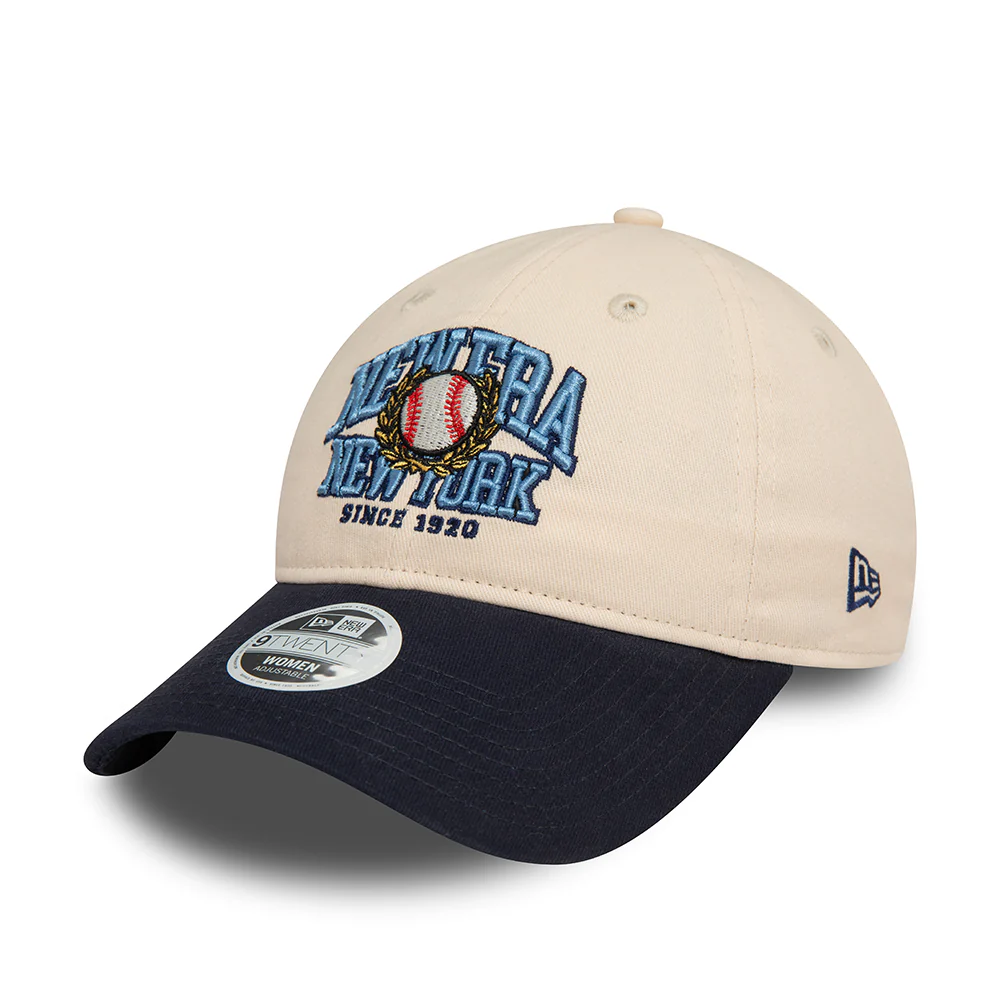 New Era Damen 9TWENTY Baseball Cap - NE Wordmark - Steingrau-Marineblau