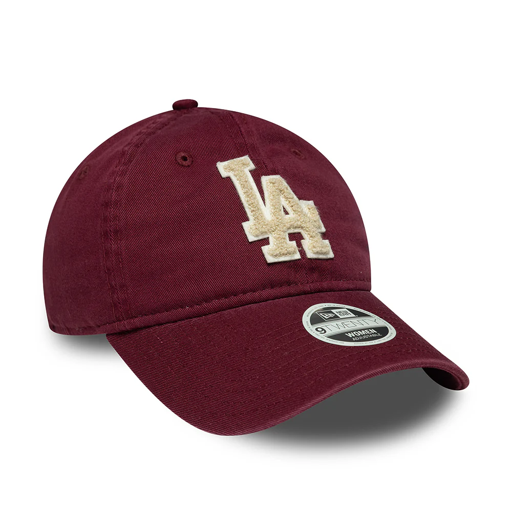 New Era Damen 9TWENTY L.A. Dodgers Baseball Cap - MLB Boucle - Burgunderrot-Cremefarben - Image 3