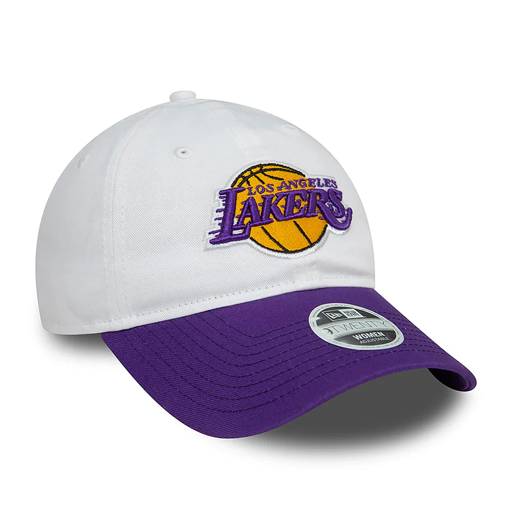 New Era Damen 9TWENTY L.A. Lakers Baseball Cap - NBA White Crown - Weiß-Lila - Image 3