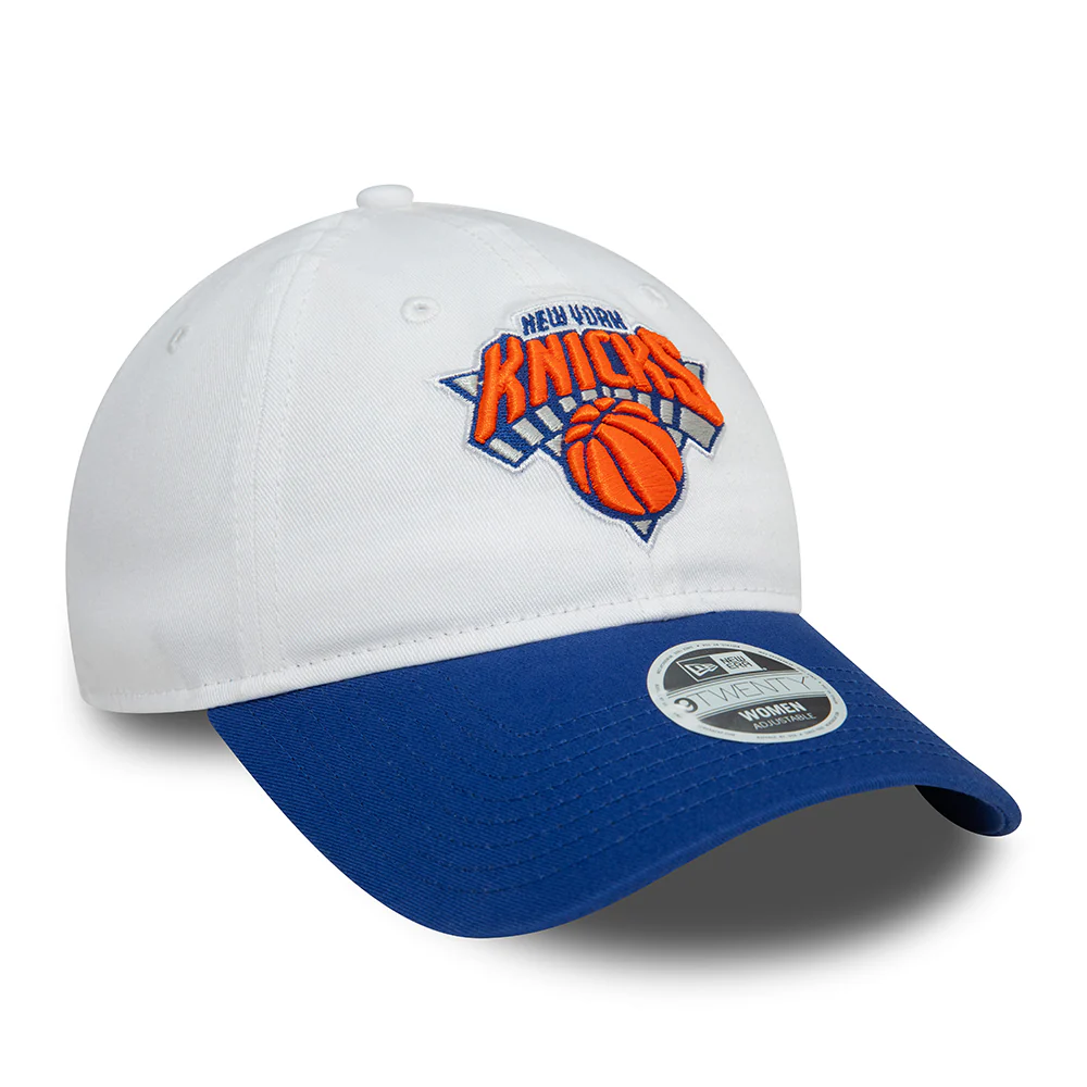 New Era Damen 9TWENTY New York Knicks Baseball Cap - NBA White Crown - Weiß-Königsblau - Image 3