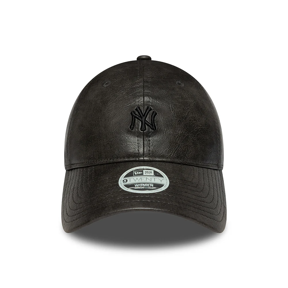 New Era Damen 9TWENTY New York Yankees Baseball Cap - MLB Tonal PU - Schwarz auf Schwarz - Image 2