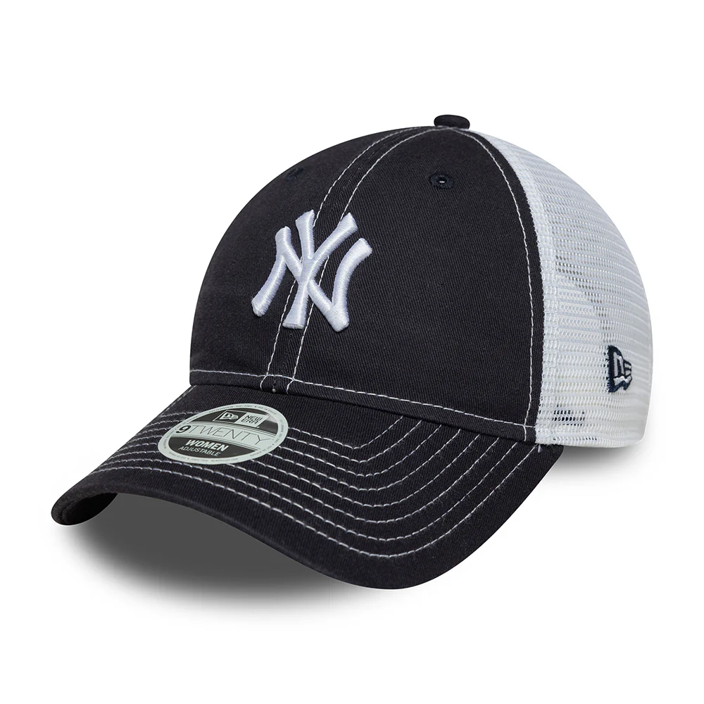 New Era Damen 9TWENTY New York Yankees Trucker Cap - MLB Washed - Marineblau-Weiß