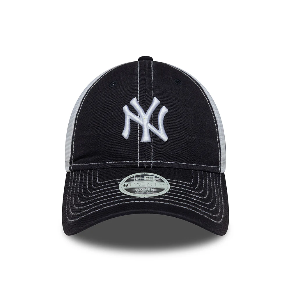 New Era Damen 9TWENTY New York Yankees Trucker Cap - MLB Washed - Marineblau-Weiß - Image 2