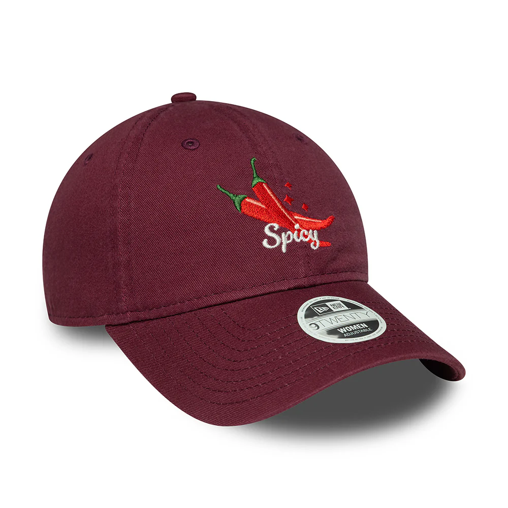 New Era Damen 9TWENTY Spicy Baseball Cap - NE Phrase - Burgunderrot - Image 3