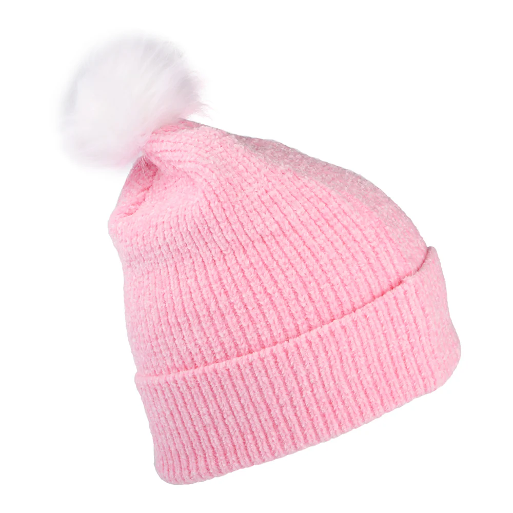 New Era Damen Kunstfell New York Yankees Bommelmütze - MLB Chenille Bobble - Rosa - Image 2