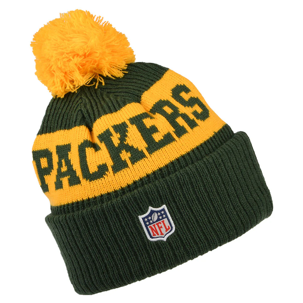 New Era Green Bay Packers Bommelmütze NFL On Field Sport Knit - Grün-Gelb - Image 2