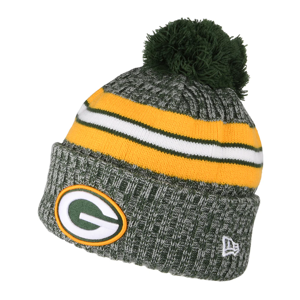New Era Green Bay Packers Bommelmütze NFL Sideline Sport Knit - Grün-Gelb