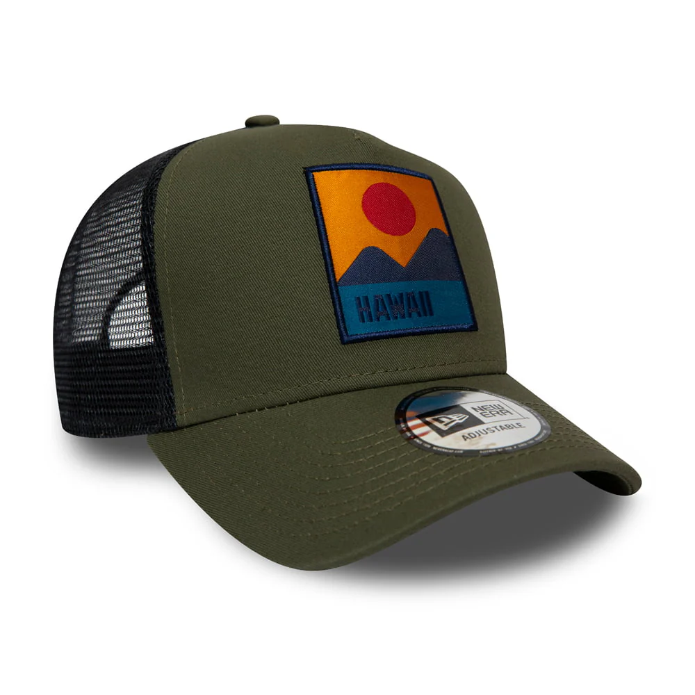 New Era Hawaii Location Trucker Cap - Olivgrün - Image 3