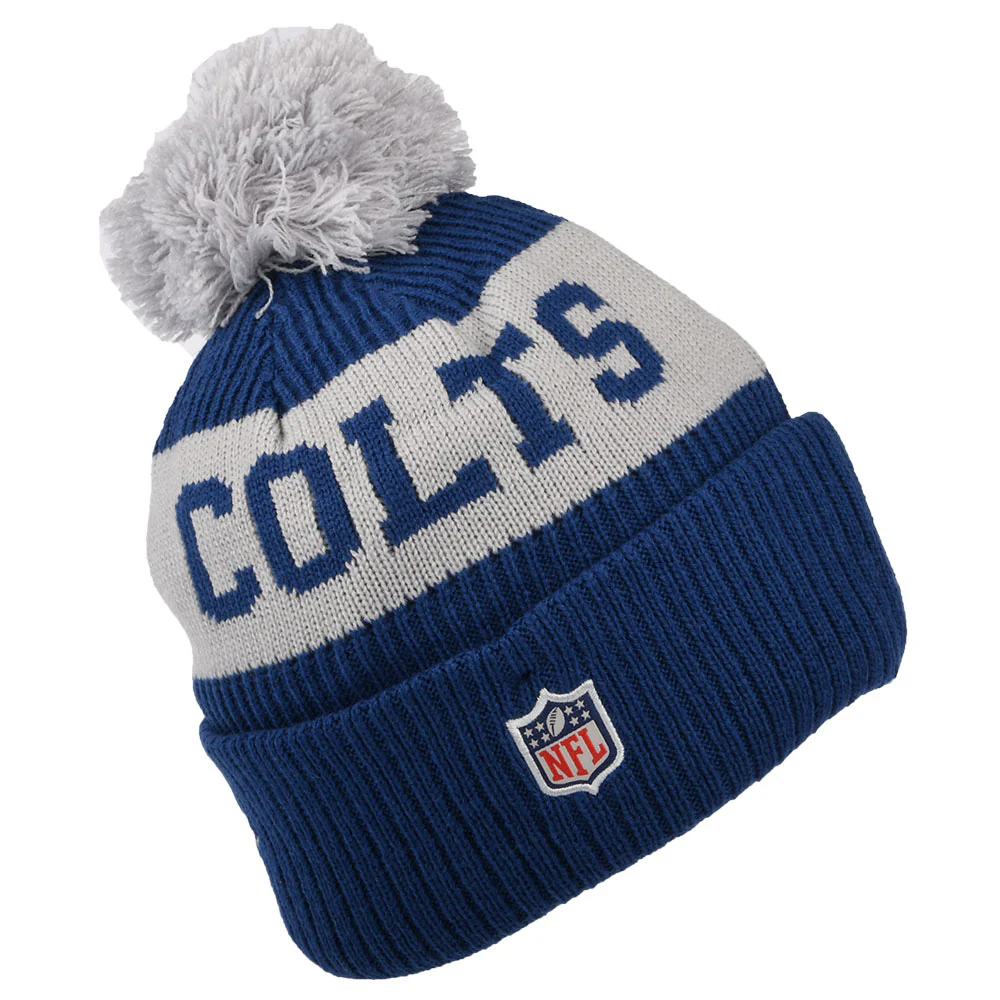 New Era Indianapolis Colts Bommelmütze NFL On Field Sport Knit - Blau-Grau - Image 2