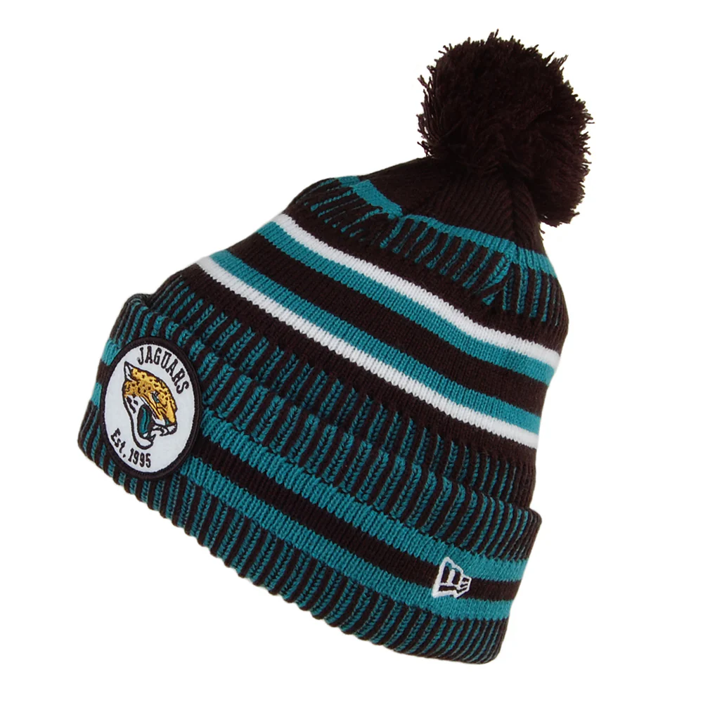 New Era Jacksonville Jaguars Bommelmütze - NFL On Field Knit - Petrol-Schwarz