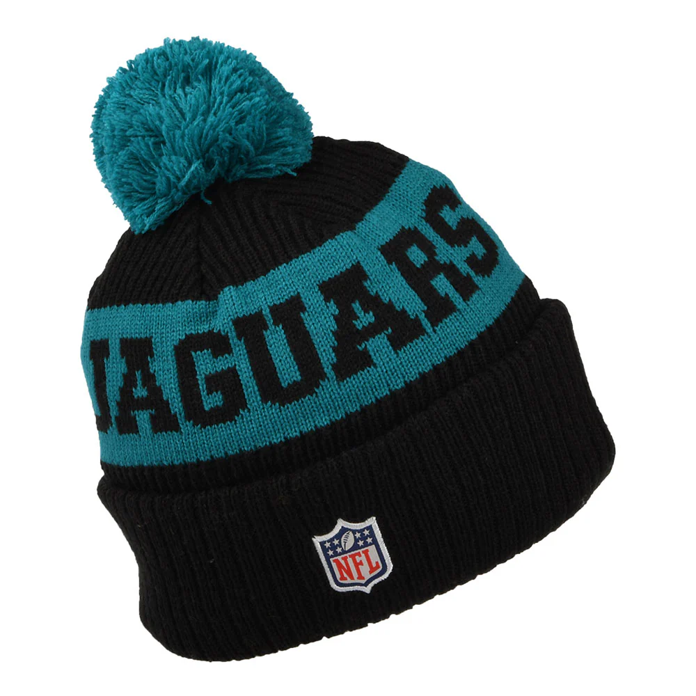 New Era Jacksonville Jaguars Bommelmütze NFL On Field Sport Knit - Schwarz-Petrol - Image 2