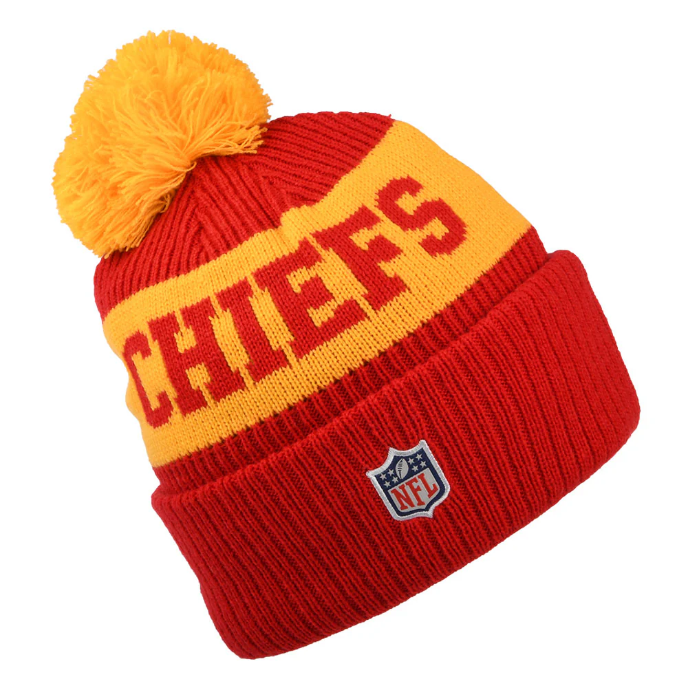 New Era Kansas City Chiefs Bommelmütze NFL On Field Sport Knit - Rot-Gold - Image 2