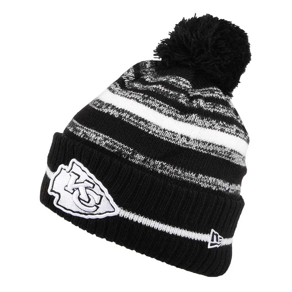 New Era Kansas City Chiefs Bommelmütze - NFL Sport Knit - Schwarz-Weiß