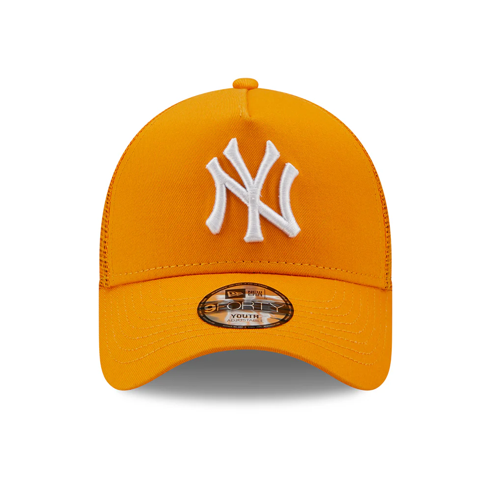 New Era Kinder 9FORTY A-Frame New York Yankees Trucker Cap - MLB Tonal Mesh - Orange - Image 2
