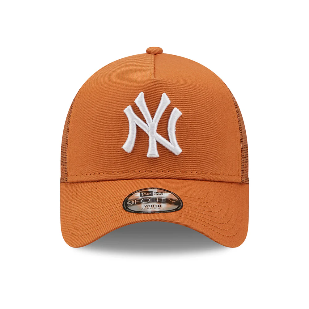 New Era Kinder 9FORTY A-Frame New York Yankees Trucker Cap - MLB Tonal Mesh - Toffee - Image 2