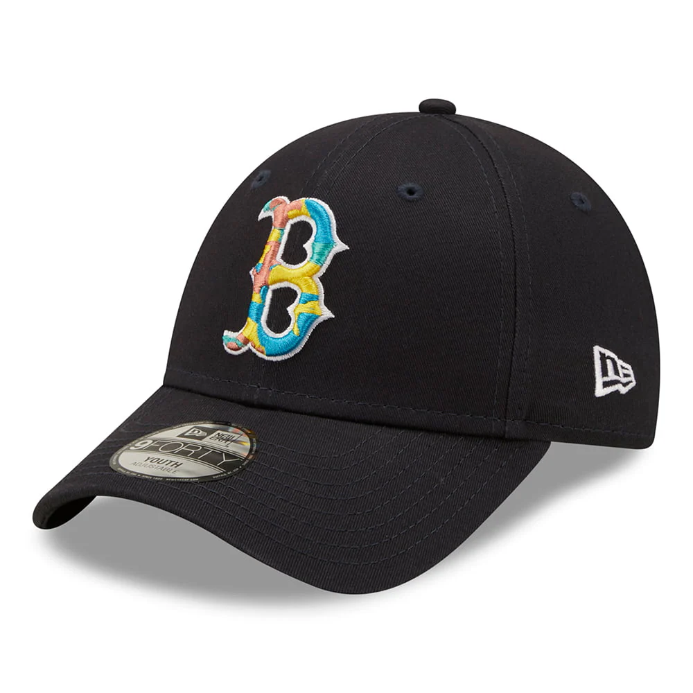 New Era Kinder 9FORTY Boston Red Sox Baseball Cap - MLB Camo Infill - Marineblau