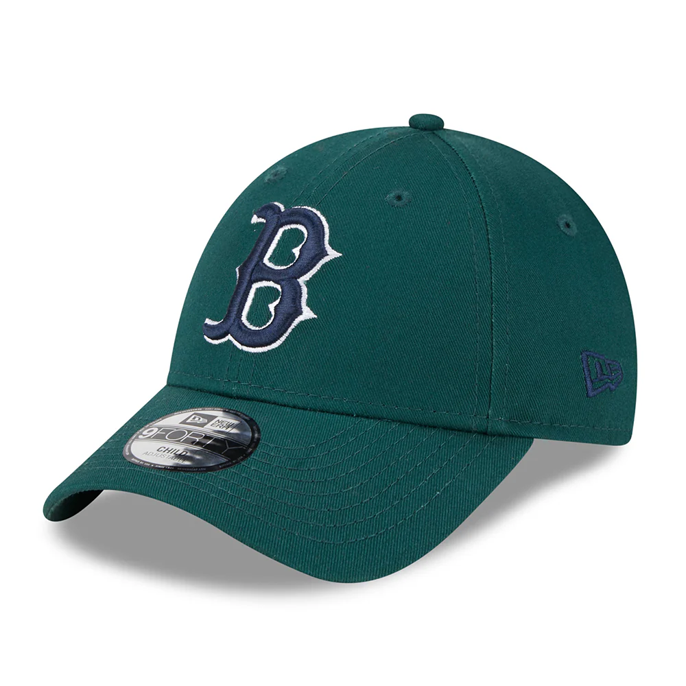 New Era Kinder 9FORTY Boston Red Sox Baseball Cap - MLB League Essential II - Dunkelgrün-Marineblau