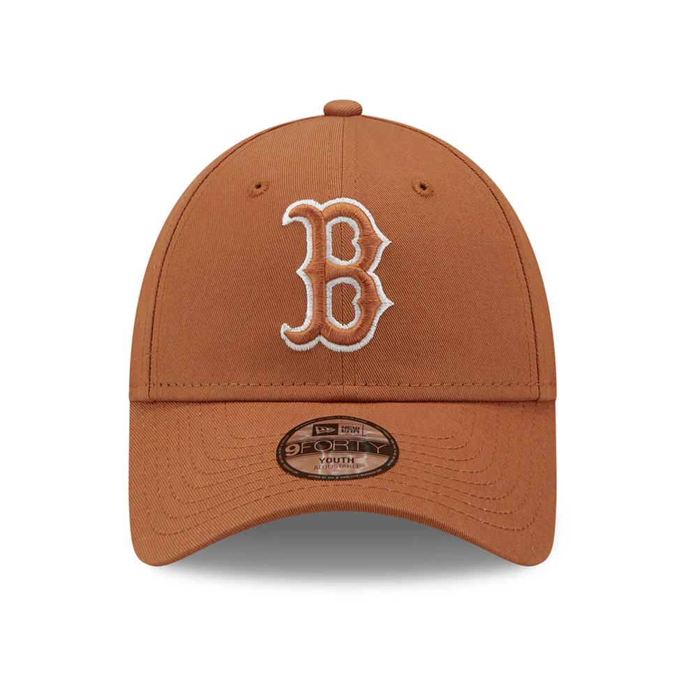 New Era Kinder 9FORTY Boston Red Sox Baseball Cap - MLB League Essential II - Toffee - Image 2