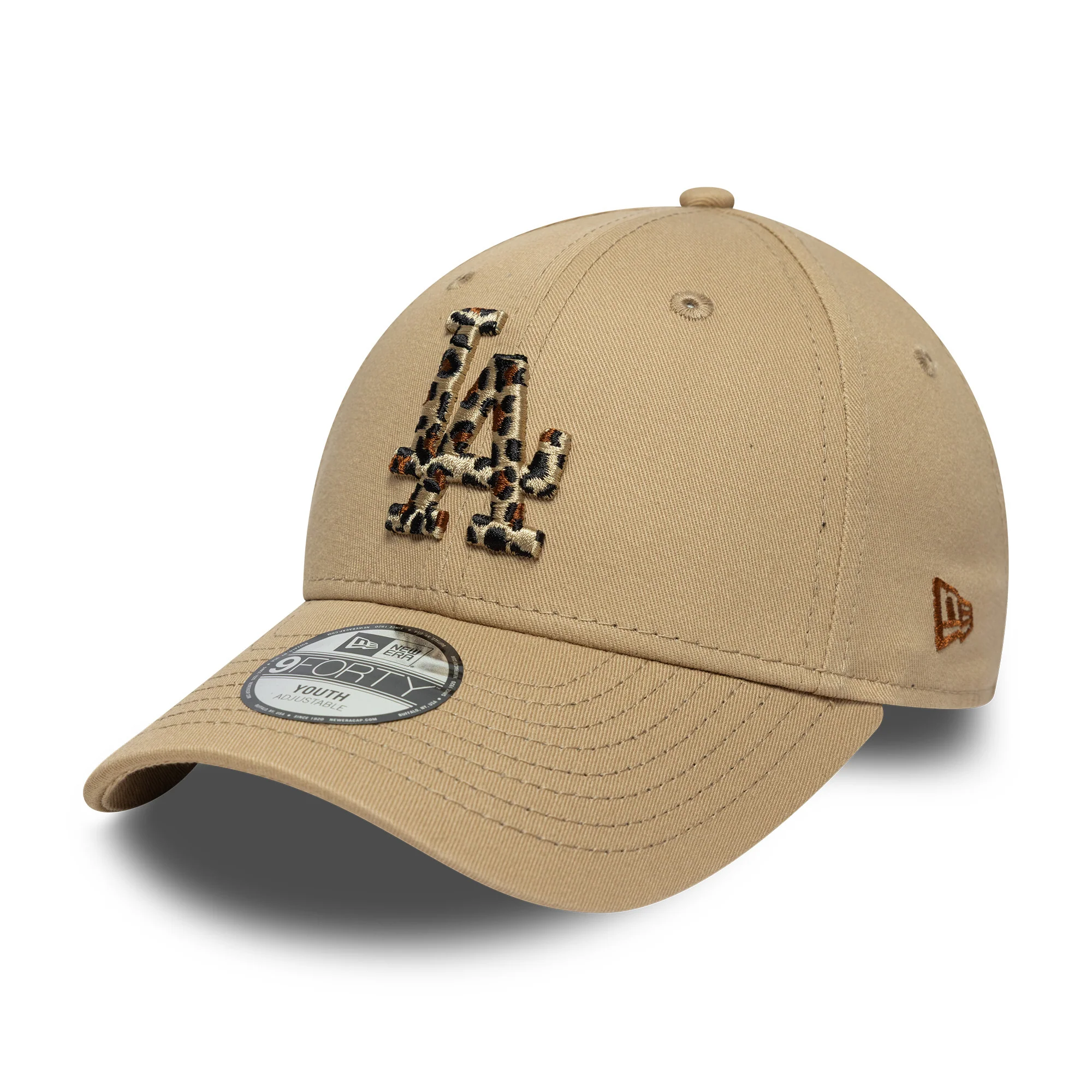 New Era Kinder 9FORTY L.A. Dodgers Baseball Cap - MLB Animal Infill - Kamel