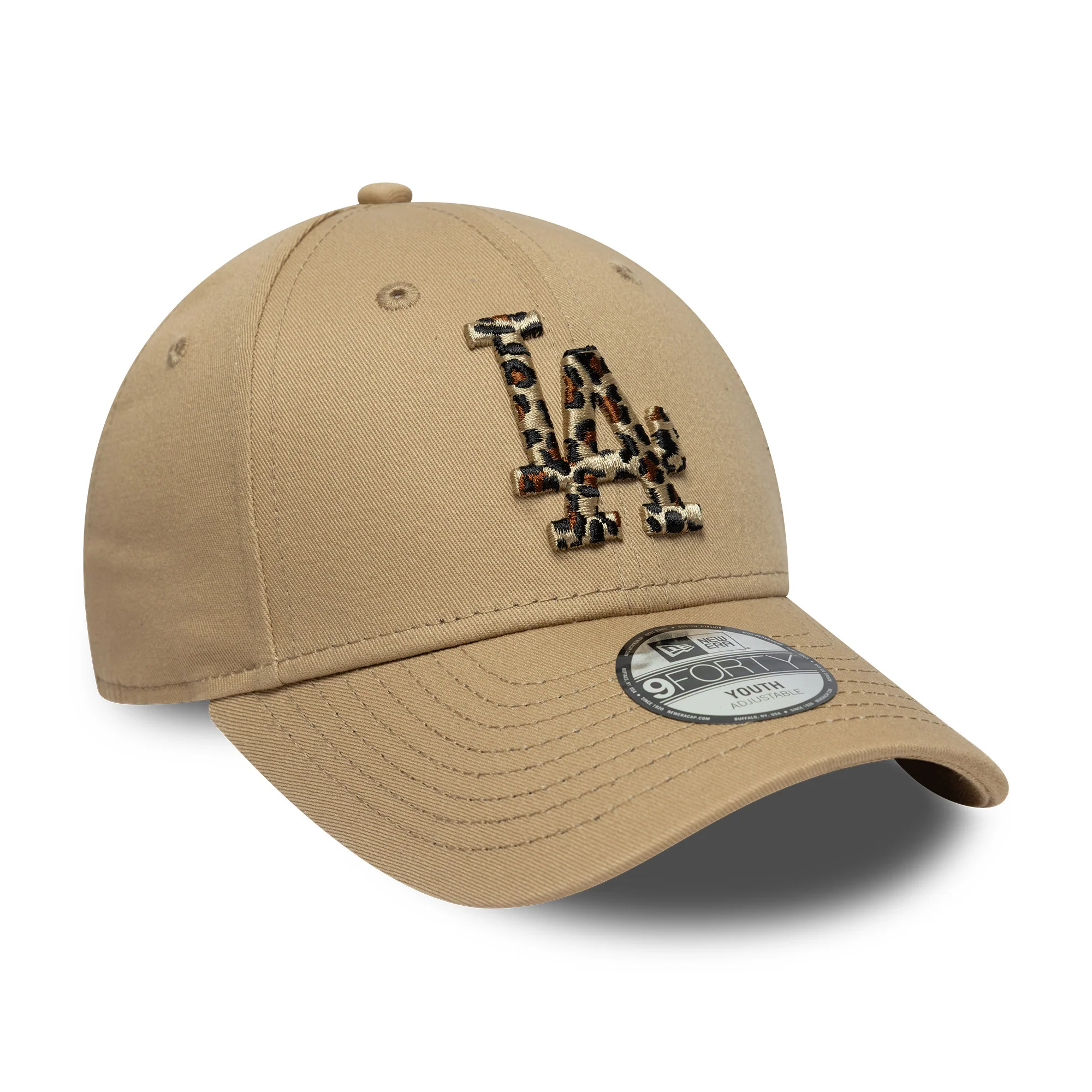 New Era Kinder 9FORTY L.A. Dodgers Baseball Cap - MLB Animal Infill - Kamel - Image 3
