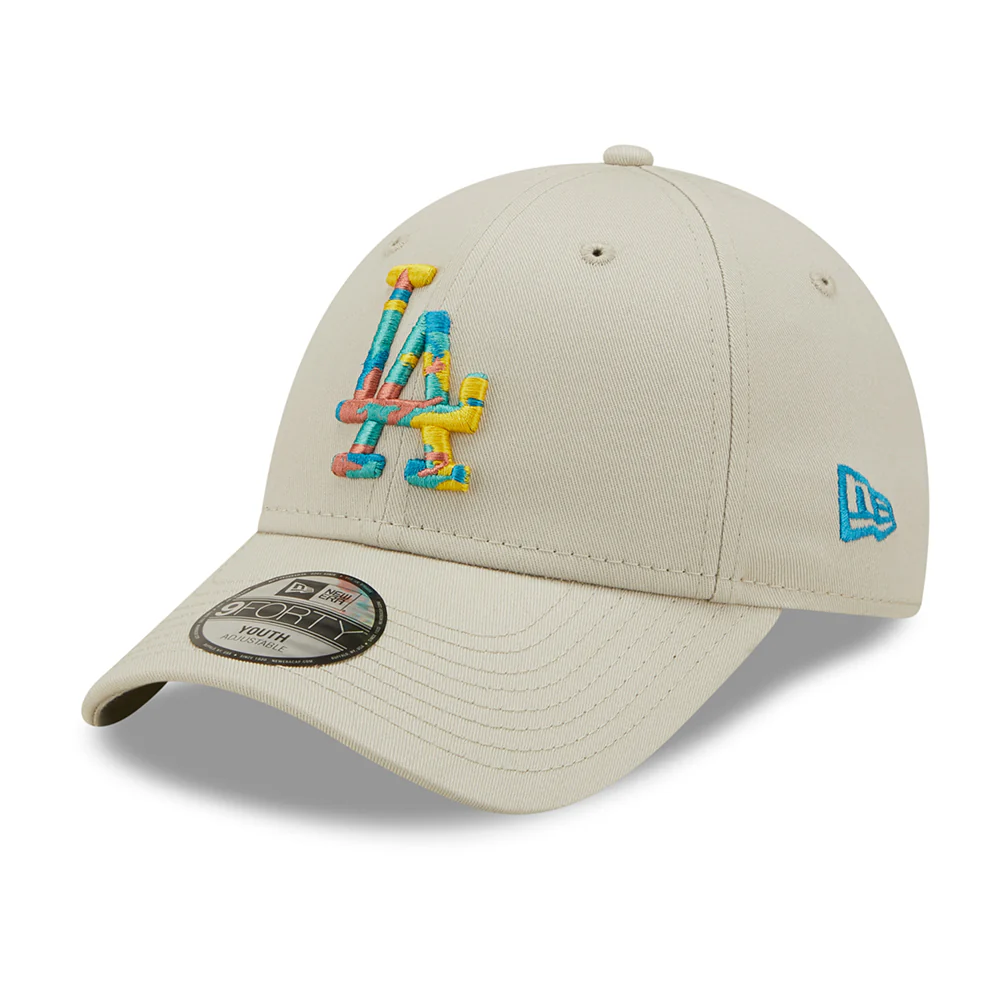 New Era Kinder 9FORTY L.A. Dodgers Baseball Cap - MLB Camo Infill - Steingrau