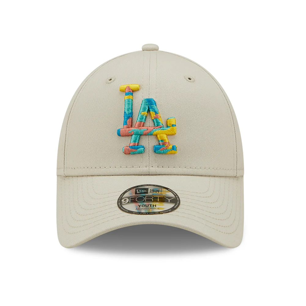 New Era Kinder 9FORTY L.A. Dodgers Baseball Cap - MLB Camo Infill - Steingrau - Image 2