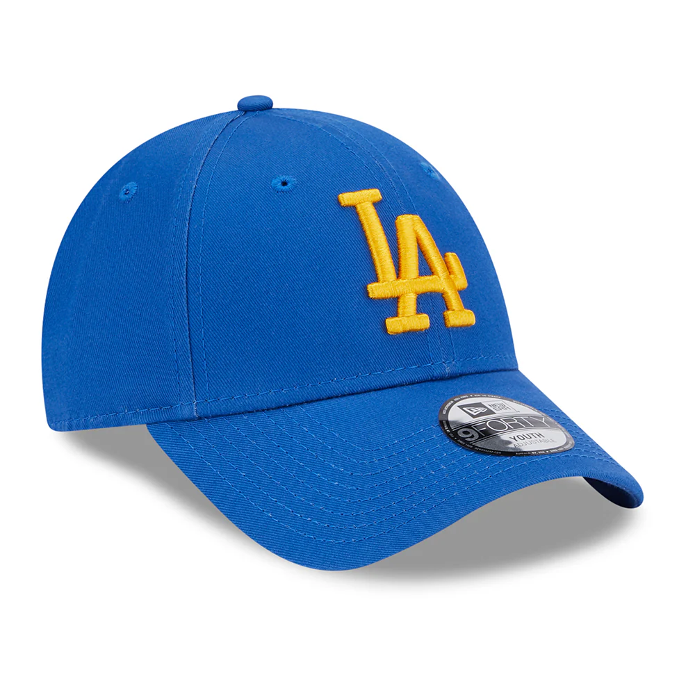 New Era Kinder 9FORTY L.A. Dodgers Baseball Cap - MLB League Essential II - Azurblau-Gelb - Image 3