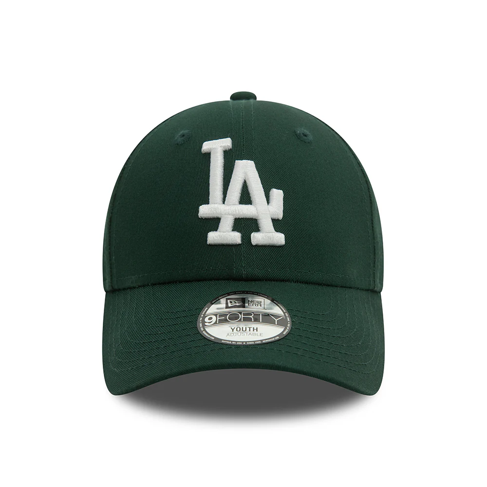New Era Kinder 9FORTY L.A. Dodgers Baseball Cap - MLB League Essential II - Dunkelgrün-Weiß - Image 2