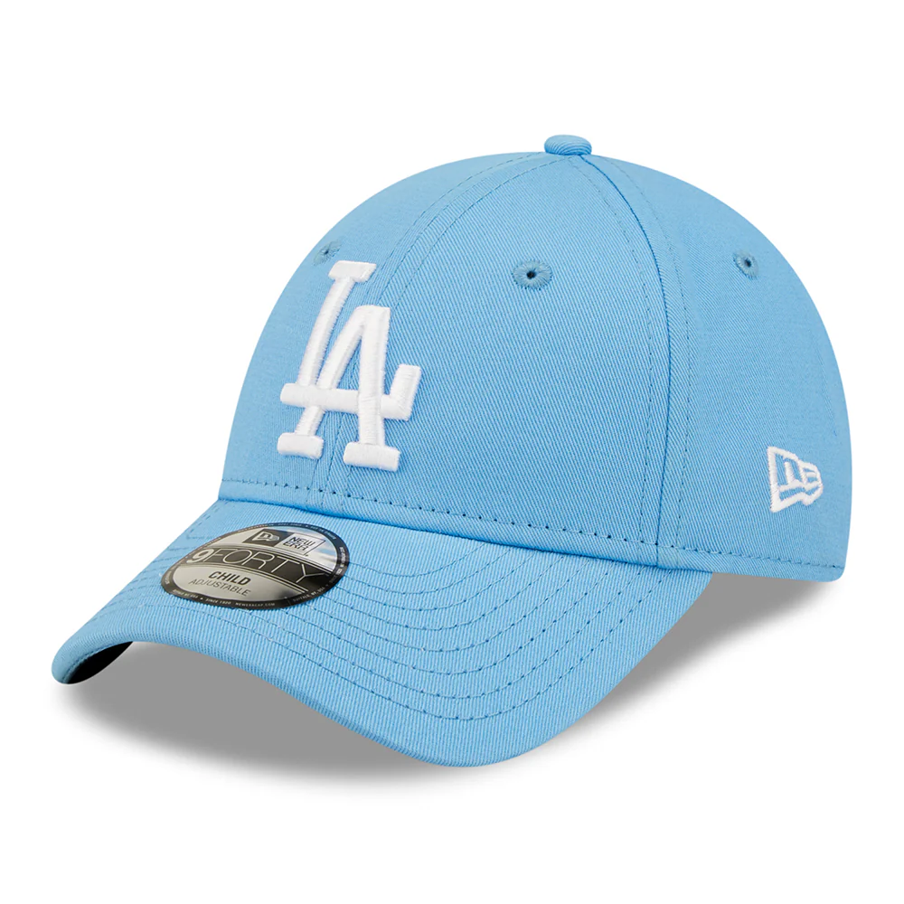 New Era Kinder 9FORTY L.A. Dodgers Baseball Cap - MLB League Essential II - Himmelblau-Weiß