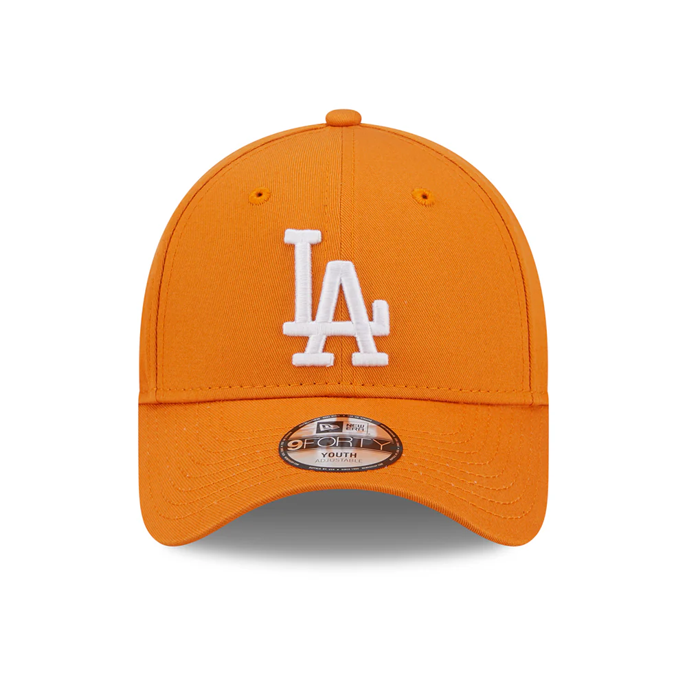 New Era Kinder 9FORTY L.A. Dodgers Baseball Cap - MLB League Essential II - Orange-Weiß - Image 2