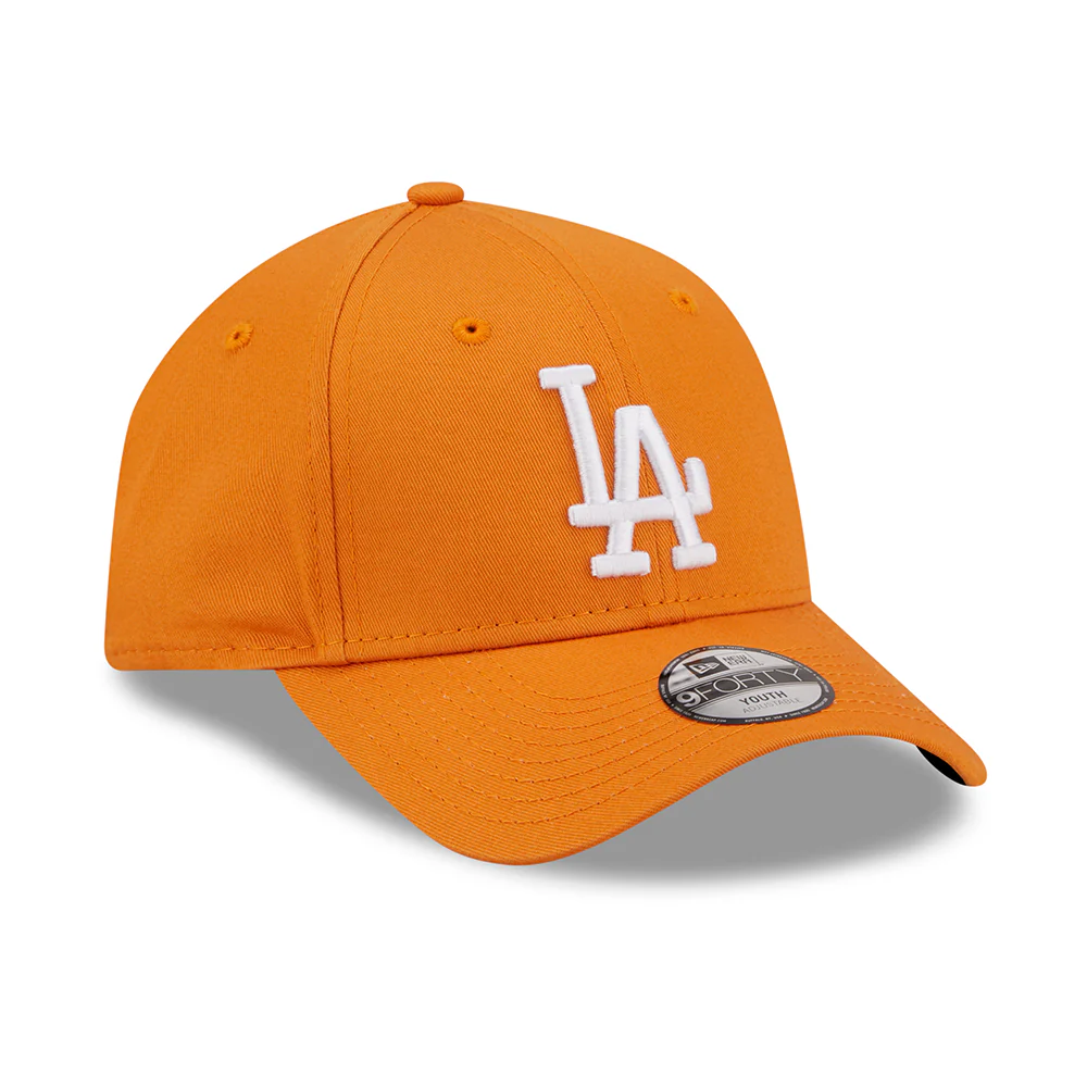 New Era Kinder 9FORTY L.A. Dodgers Baseball Cap - MLB League Essential II - Orange-Weiß - Image 3