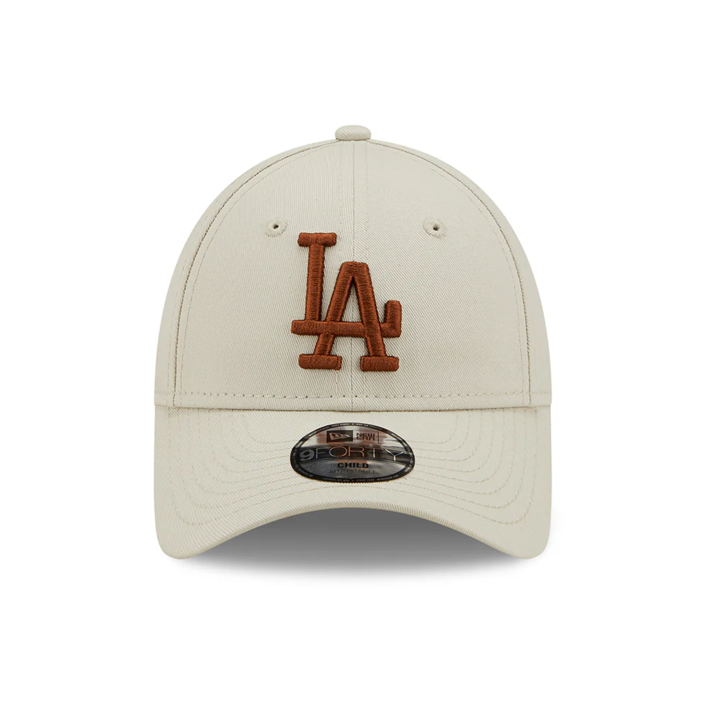 New Era Kinder 9FORTY L.A. Dodgers Baseball Cap - MLB League Essential II - Steingrau-Karamell - Image 2